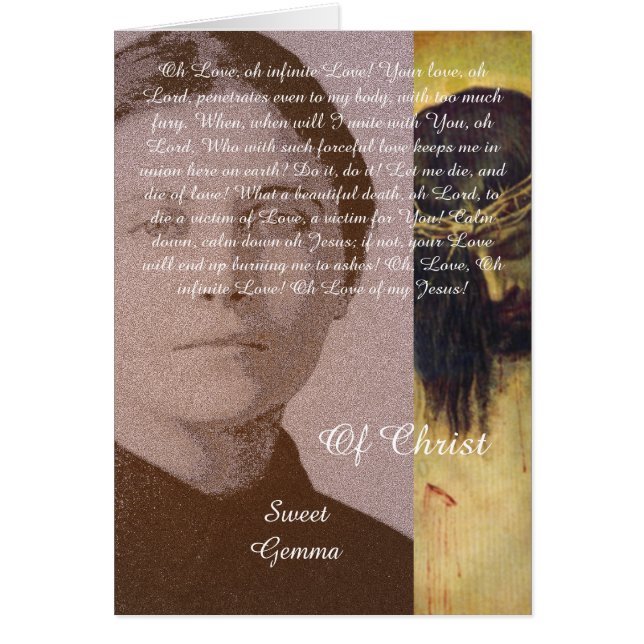 Sweet Gemma of Jesus Hälsningskort (Framsidan)