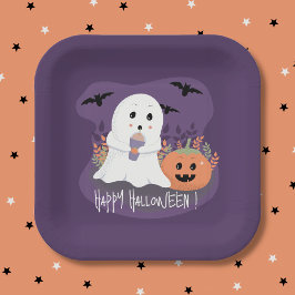 Sweet Ghost Lila Halloween Papper Plate