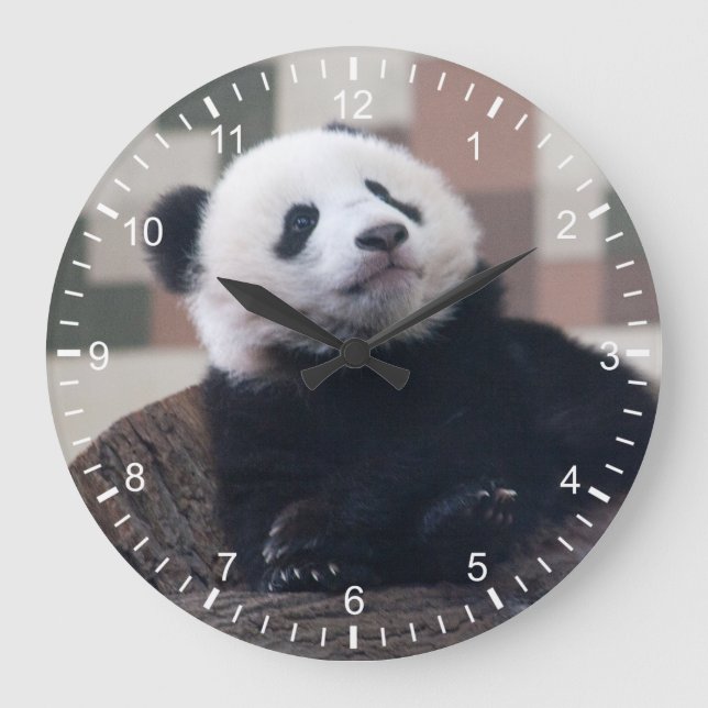 Sweet Giant Panda Baby Stor Klocka (Framsida)