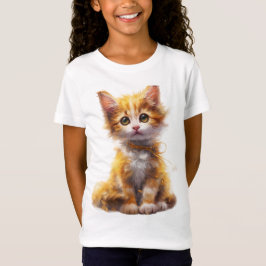 Sweet Ginger och White Patchwork Kitten Charm T Shirt
