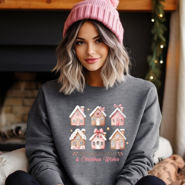Sweet Gingerbread Christmas Sweatshirt T Shirt (Customize this pretty Christmas Gingerbread house sweatshirt. )