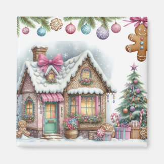 Sweet Gingerbread House Cottage Magnet