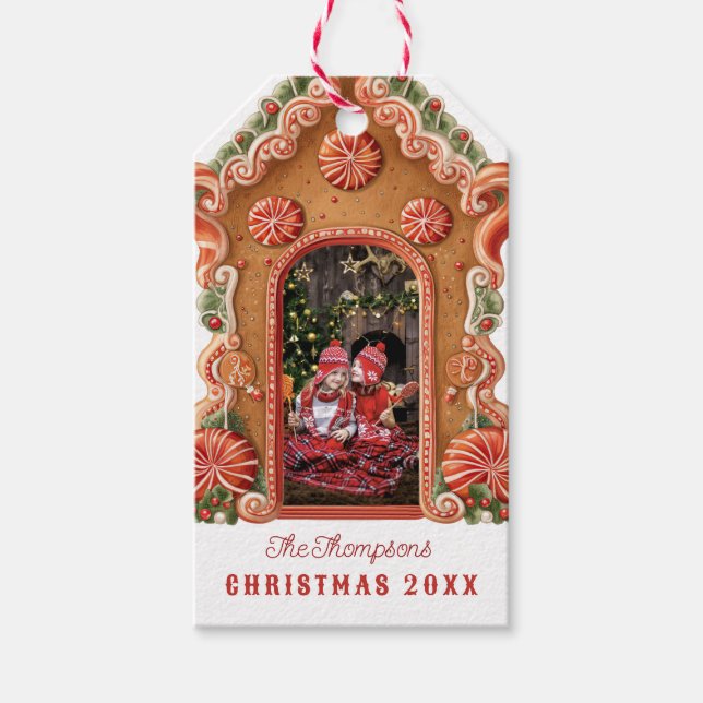 Sweet Gingerbröd House Photo Presentetikett (Framsidan)