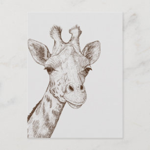 Sweet Giraffe Ansikte Vykort