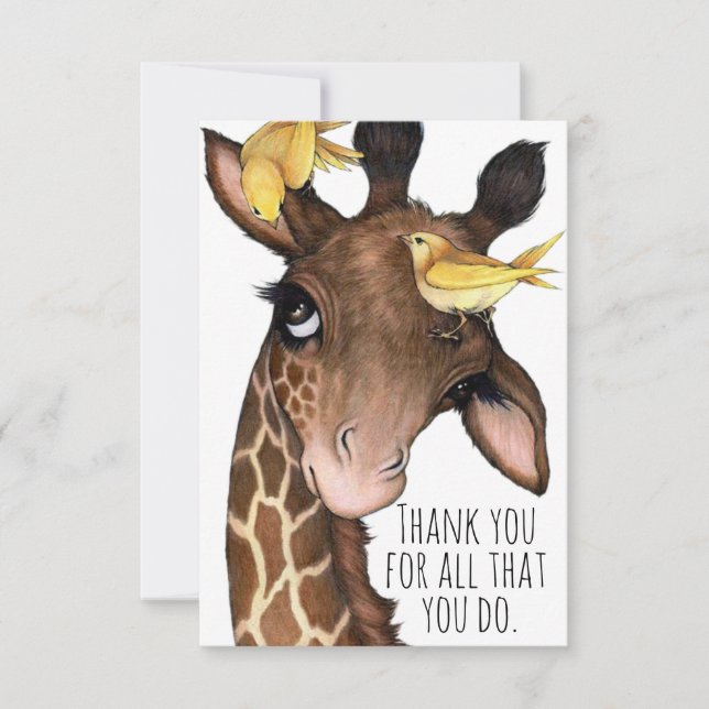 Sweet Giraffe och Friends Tack Kort (Framsida)