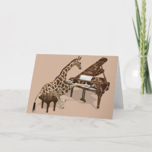 Sweet Giraffe Pllay Piano Kort