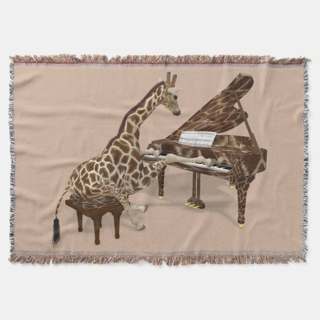 Sweet Giraffe Spela Grand Piano Filt (Framsidan)