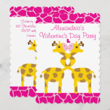 Sweet Giraffes i Kärlek Rosa Kids Valentines Party