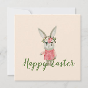 Sweet Girl Bunny Påsk Flat Kort