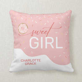 Sweet Girl Rosa Frosting Spinkles Girl Kudde
