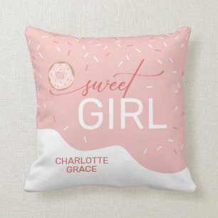 Sweet Girl Rosa Frosting Spinkles Girl Kudde