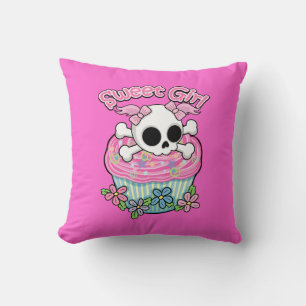 Sweet Girl Skull Kudde