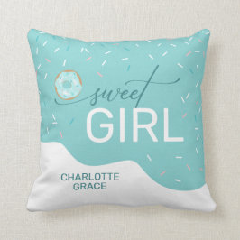 Sweet Girl Teal Frosting Spinkles Girl's Kudde
