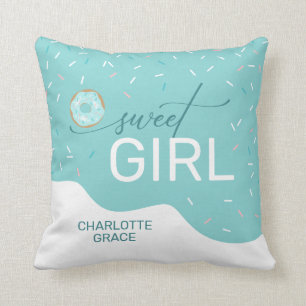 Sweet Girl Teal Frosting Spinkles Girl's Kudde