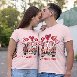 Sweet Gnome Couple i Lastbil My Valentine Unisex T Shirt