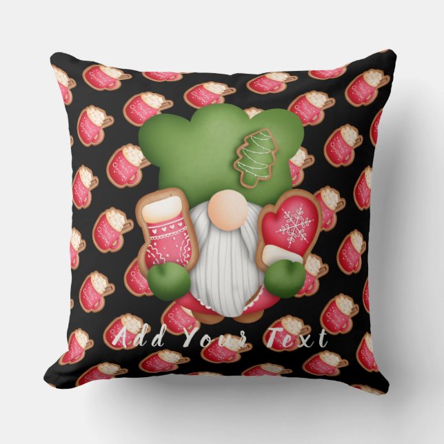 Sweet Gnome Customize Text och Färg 20"X20" Kudde (Framsida)