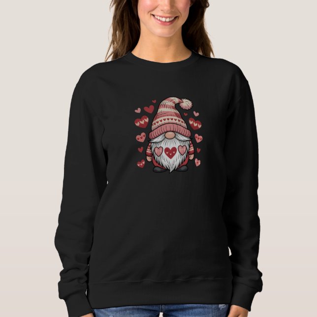 Sweet Gnome Holding Heart T Shirt (Framsida)