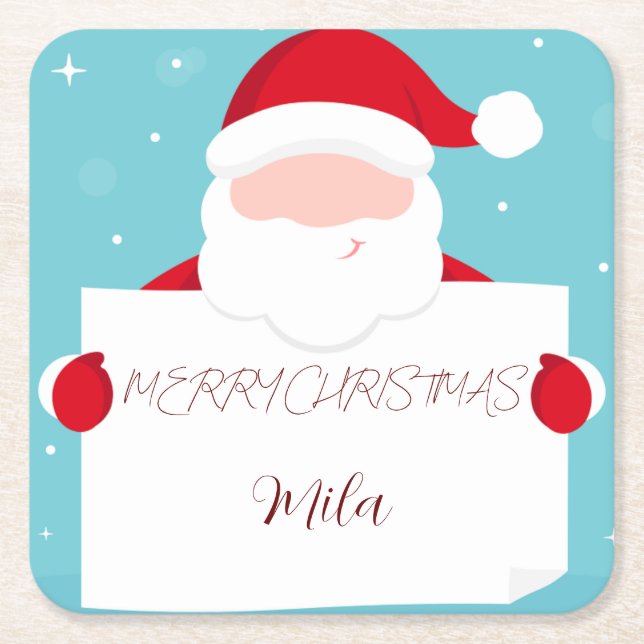 Sweet God jul Jultomten Underlägg Papper Kvadrat (Framsidan)