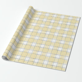 Sweet Gold White Honey Yellow Plaid Christmas  Presentpapper
