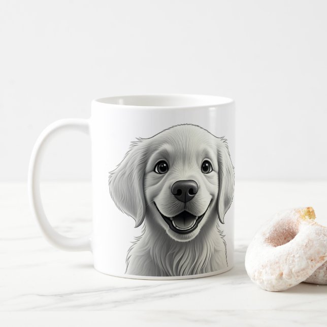 Sweet Golden Joy: Pixar-Style Puppy Friends Kaffemugg (Med munk)