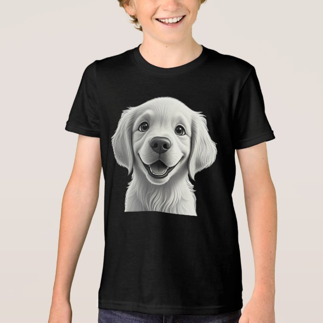 Sweet Golden Joy: Pixar-Style Puppy Friends T Shirt (Framsida)