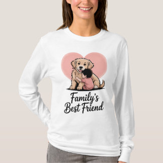 Sweet Golden Retriever Hund "Family's Best Friend" T Shirt