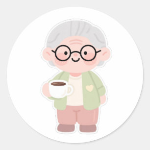👵 Sweet Grandma Runt Klistermärke