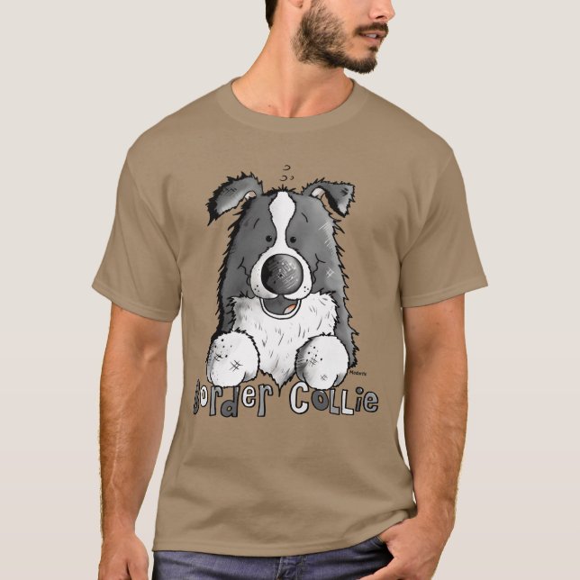 Sweet Gräns Collie Hund Hundar kompisar T Shirt (Framsida)