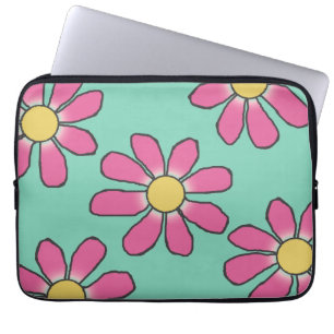 Sweet Graphical Rosa Flowers on any Färg Laptop Sleeve