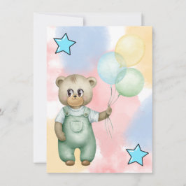 Sweet green baby bear inbjudningar