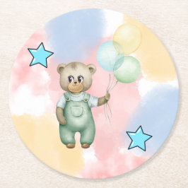 Sweet green baby bear underlägg papper rund
