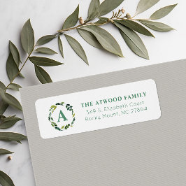 Sweet Greenery Monogram-Returetiketter Returadress Etikett