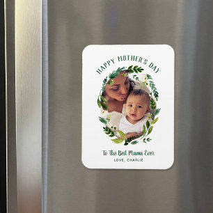 Sweet Greenery Mors dag Photo Gift för Mamma Magnet