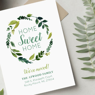 Sweet Greenery Ny adress Flytta Announcement Meddelande Vykort