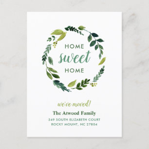 Sweet Greenery Ny adress Flytta Announcement Meddelande Vykort