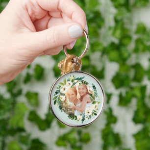 Sweet Greenery Wandey Mors dag Photo Gift Rund Silverfärgad Nyckelring