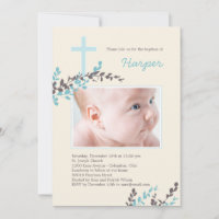 Sweet Grenar Christening-inbjudan - Blue