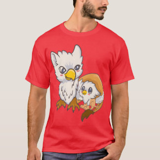 Sweet Griffin Family Birds Kawaii Anime Jape eller T Shirt
