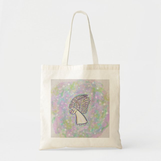 Sweet Guardian Angel Art Tote Bag Tygkasse (Framsidan)