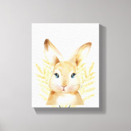 Sweet Gult Bunny Woodland Nursery Room Decor Canvastryck