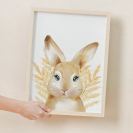 Sweet Gult Bunny Woodland Nursery Room Decor Poster