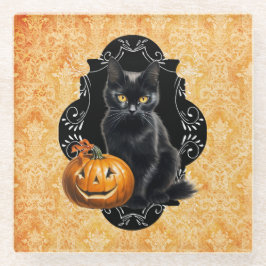 Sweet Halloween Black Cat and Pumpkin