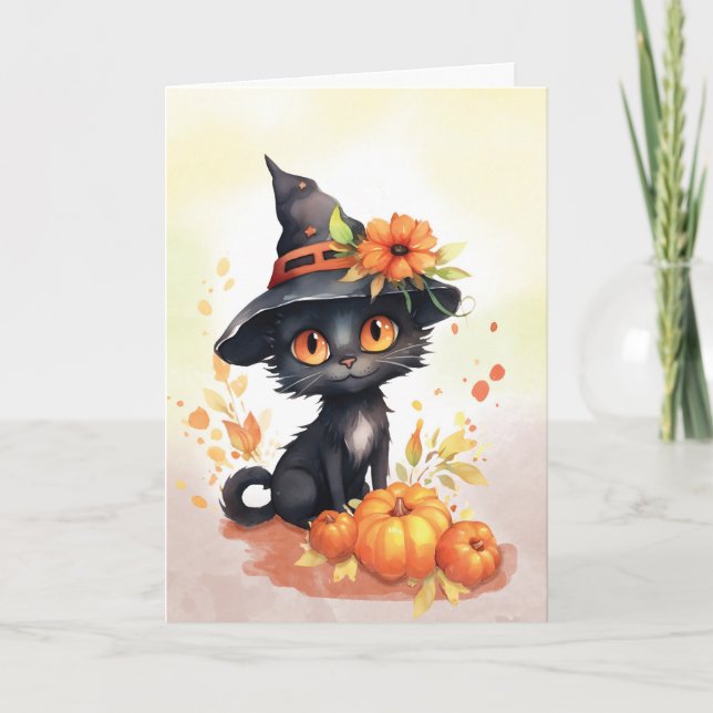 Sweet Halloween Cat Kort (Framsida)