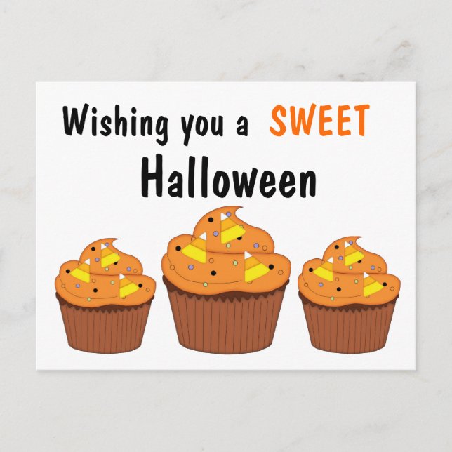 Sweet Halloween-Muffinsar vykort (Framsida)