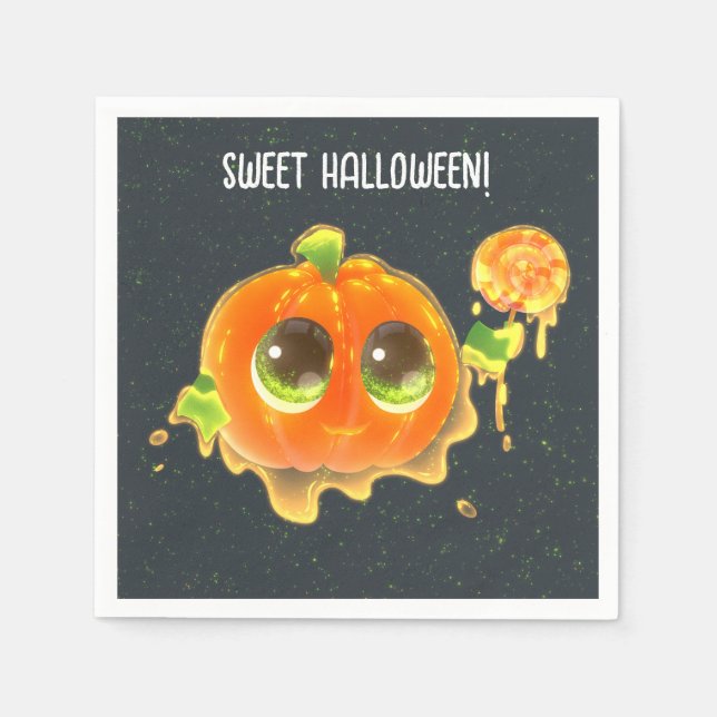 Sweet Halloween Party Paper Napkin with Pumpkin  Pappersservett (Framsidan)