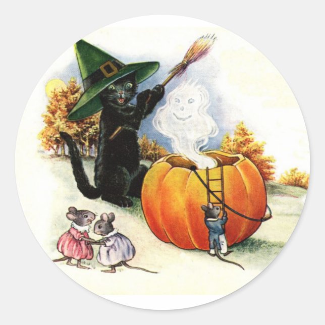 Sweet Halloween Stickers Runt Klistermärke (Framsida)
