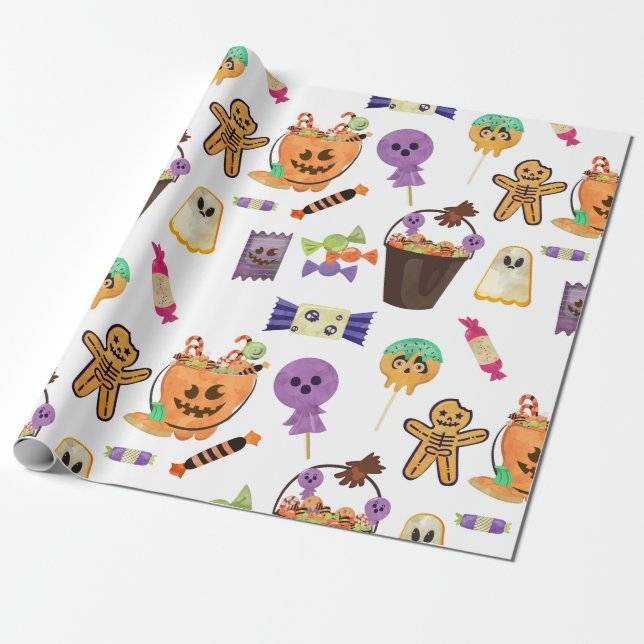 Sweet Halloween Wrapping Papper Presentpapper (Utrullad)