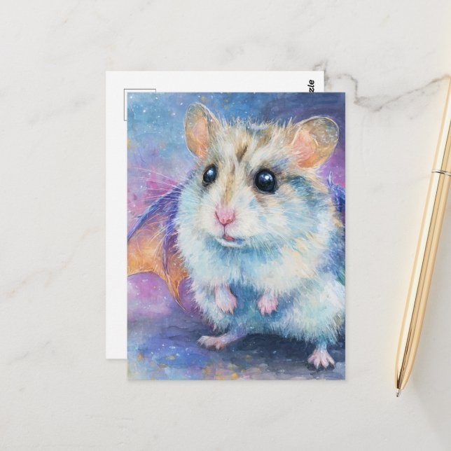 Sweet Hamster Dragon Vykort (Fram/Back In Situ)