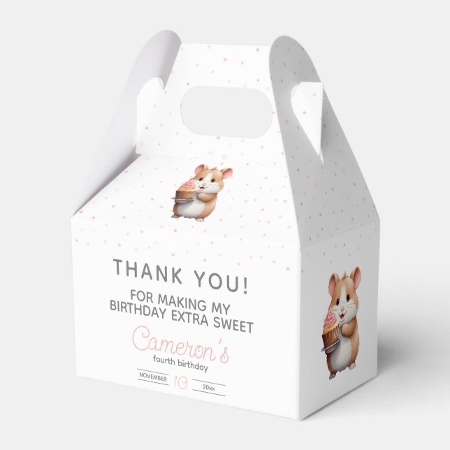 Sweet Hamster, Rosa Cupcoa Barns födelsedag Presentaskar (Framsidan Sidan)