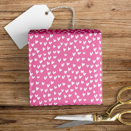 Sweet Hand-Drawn Hearts Mönster Birthday Valentine Presentpapper